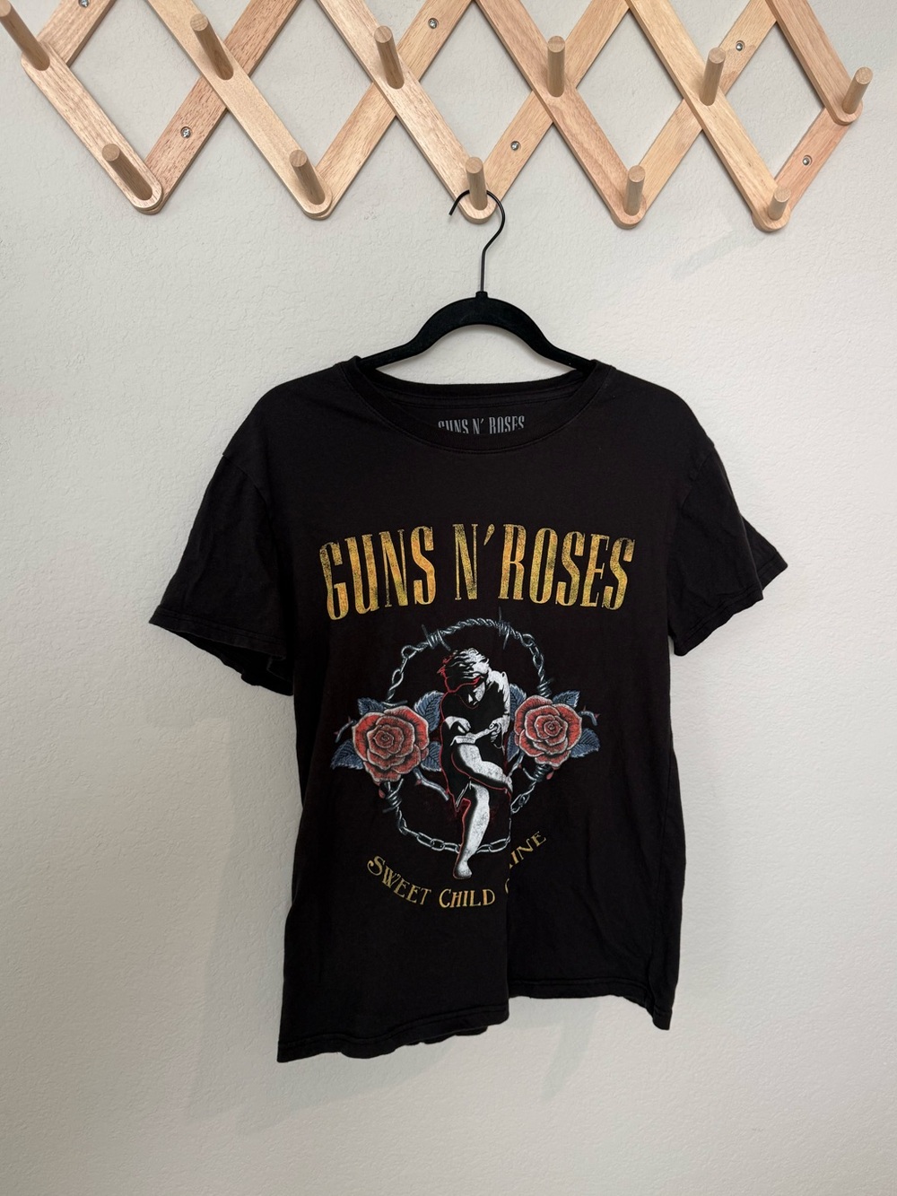Target Black Guns N' Roses Graphic Tee with Gold and Red Accents